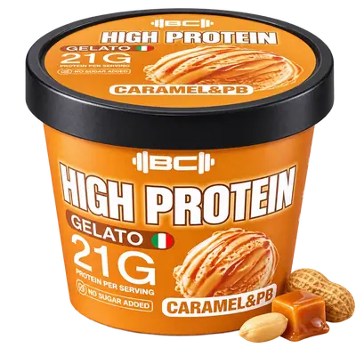 Caramel & peanut butter high protein gelato