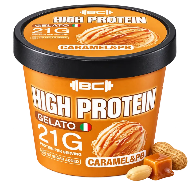 Caramel & peanut butter high protein gelato